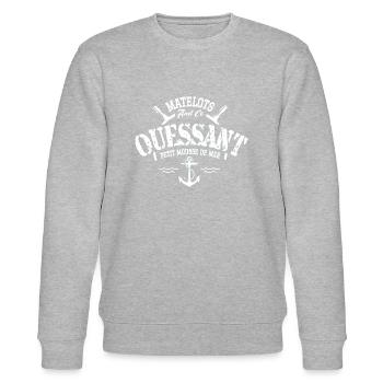 Ouessant petit mousse de mer - Sweat bio CHANGER Stanley/Stella Unisexe - gris chiné - Devant - Nik (191cm) & Marisol (170cm)