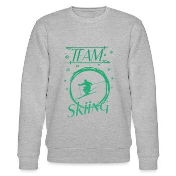 Skiing - Stanley/Stella Unisex Bio-Sweatshirt CHANGER  - Grau meliert - Vorne - Nik (191cm) & Marisol (170cm)