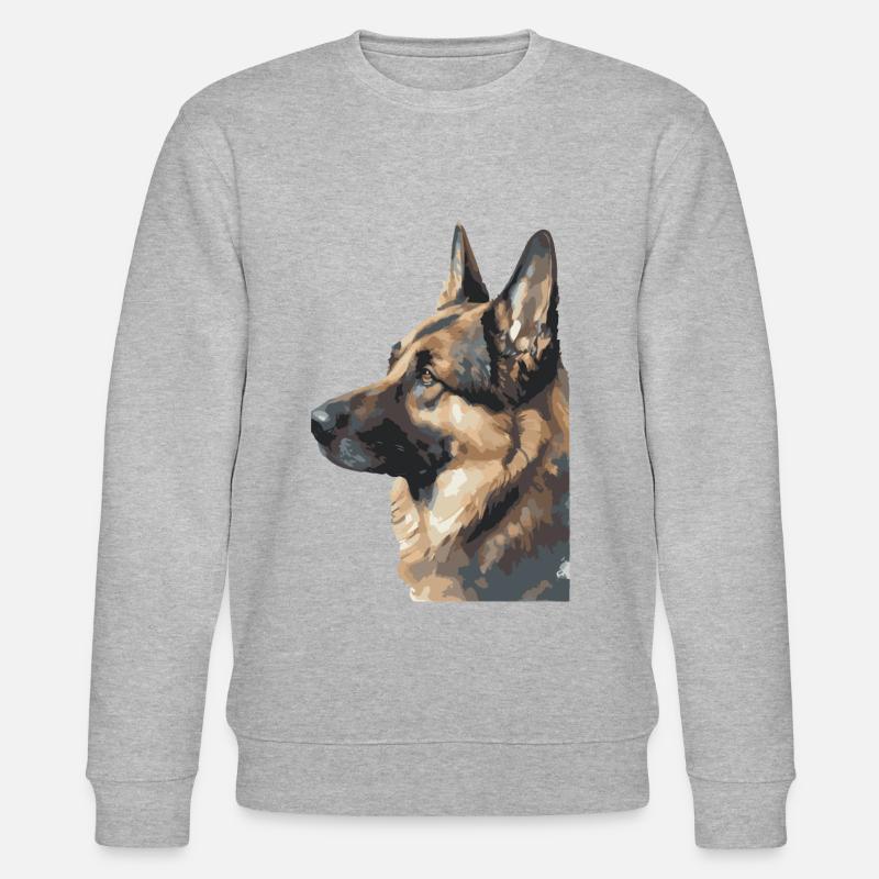 Deutscher Schäferhund Wasserfarben - Stanley/Stella Unisex Bio-Sweatshirt CHANGER  - Grau meliert