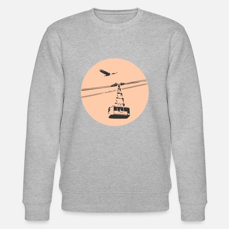 Gondel mit Adler orange - Stanley/Stella Unisex Bio-Sweatshirt CHANGER  - Grau meliert