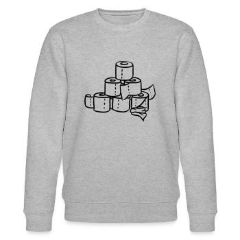 Toilet toilet paper tower WC - Stanley/Stella CHANGER Unisex Organic Sweatshirt - heather grey - Front - Nik (191cm) & Marisol (170cm)