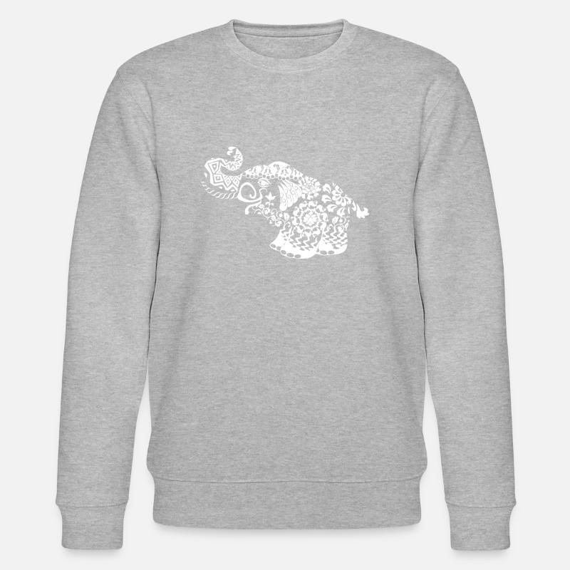 Elephant Blumenranken idée cadeau noir - Sweat bio CHANGER Stanley/Stella Unisexe - gris chiné
