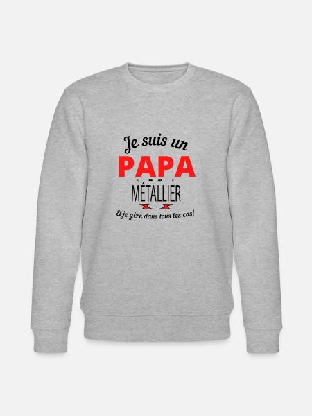 Papa MÉTALLIER - Sweat bio CHANGER Stanley/Stella Unisexe - gris chiné