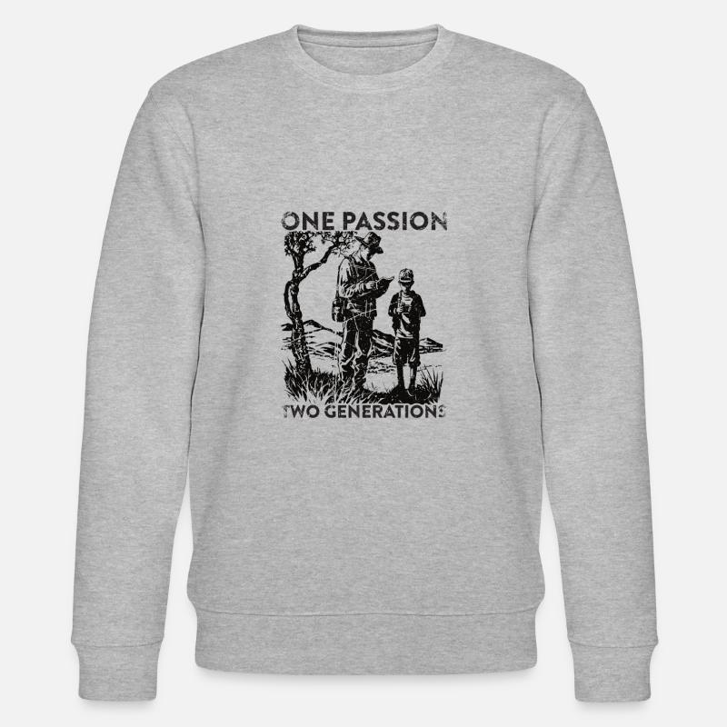 One Passion Two Generation Geocache - Stanley/Stella CHANGER Unisex Organic Sweatshirt - heather grey