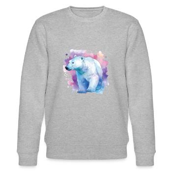 Bunter Eisbär - Bewusstsein Für Den Klimawandel - Stanley/Stella Unisex Bio-Sweatshirt CHANGER  - Grau meliert - Vorne - Nik (191cm) & Marisol (170cm)