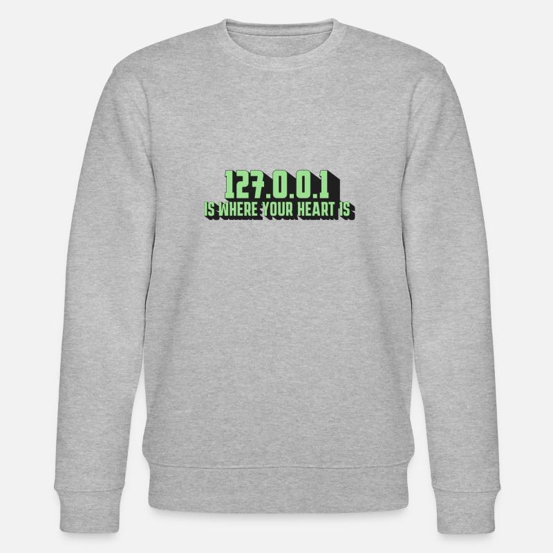 127.0.0.1 - Der Herzschlag Eines Programmierers - Stanley/Stella Unisex Bio-Sweatshirt CHANGER  - Grau meliert