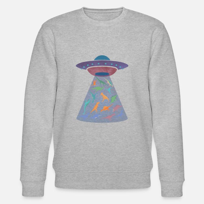 Raumschiff entführt Dinosaurier - Stanley/Stella Unisex Bio-Sweatshirt CHANGER  - Grau meliert