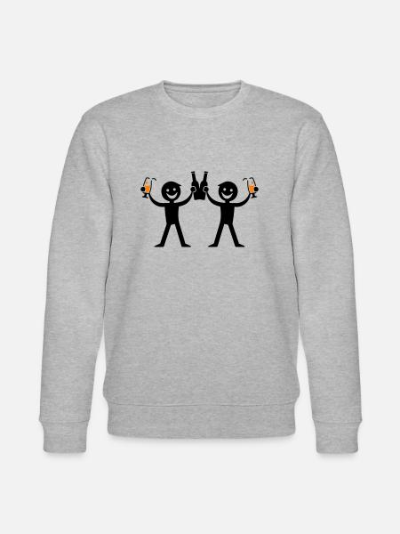 Drinking Bottle of Beer - Stanley/Stella CHANGER Unisex Organic Sweatshirt - heather grey