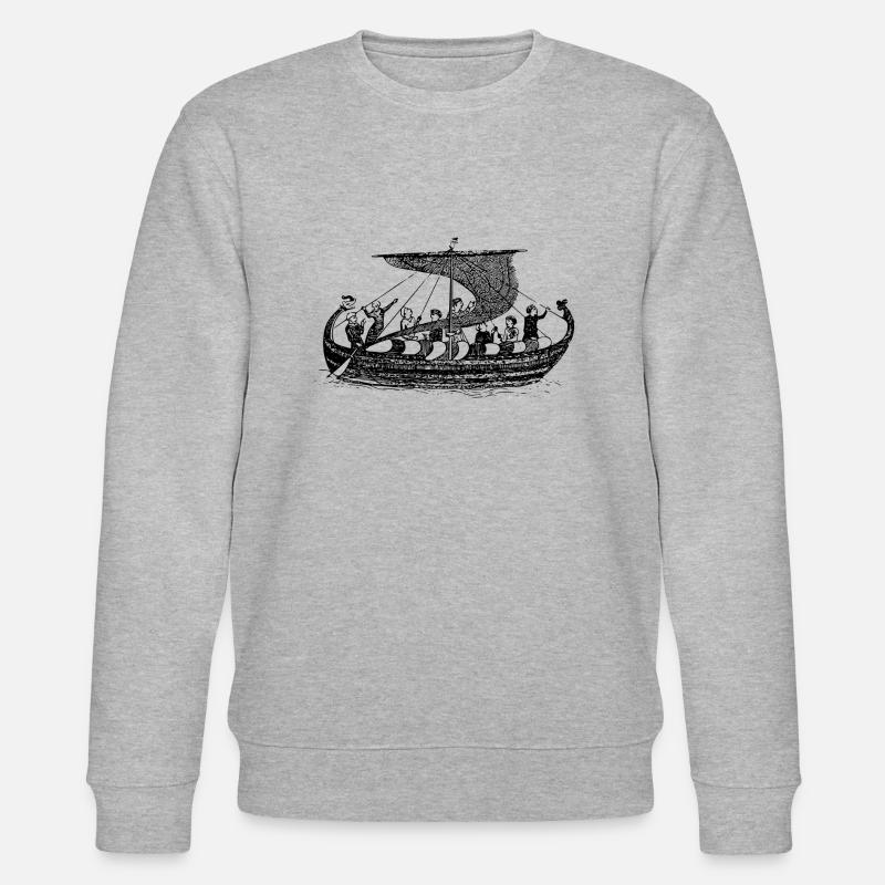 vikings Wickinger guerrier vikingboat boot11 - Sweat bio CHANGER Stanley/Stella Unisexe - gris chiné