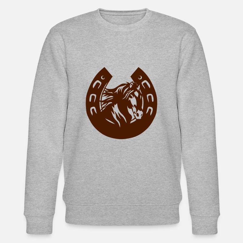 fer cheval tete logo - Sweat bio CHANGER Stanley/Stella Unisexe - gris chiné
