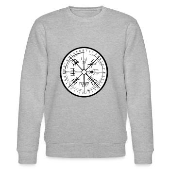 vegvisir rune circle - Stanley/Stella Unisex Bio-Sweatshirt CHANGER  - Grau meliert - Vorne - Nik (191cm) & Marisol (170cm)
