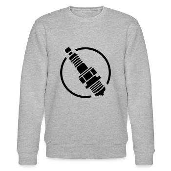 Spark Plug - Engine Screwdriver - Stanley/Stella CHANGER Unisex Organic Sweatshirt - heather grey - Front - Nik (191cm) & Marisol (170cm)
