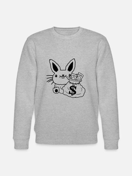 Money bag rich Easter banknotes - Stanley/Stella CHANGER Unisex Organic Sweatshirt - heather grey