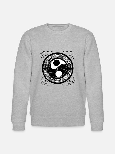 Yin Yang Tegn Symbol Fred glad 6 - Stanley/Stella økologisk unisex-sweatshirt CHANGER  - grå meleret