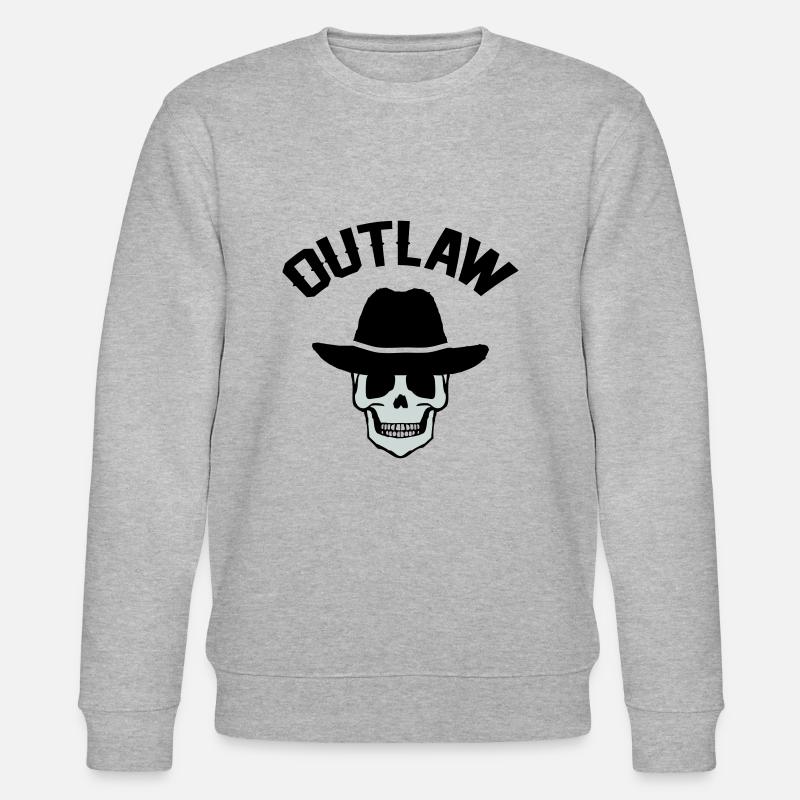 Cowboy Skull Outlaw - Sweat bio CHANGER Stanley/Stella Unisexe - gris chiné