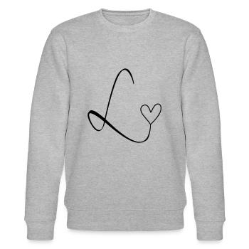 Buchstabe L Buchstabe-L Kalligrafie - Stanley/Stella Unisex Bio-Sweatshirt CHANGER  - Grau meliert - Vorne - Nik (191cm) & Marisol (170cm)