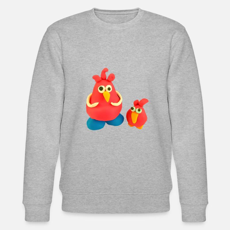 verrückte Hühner - Stanley/Stella Unisex Bio-Sweatshirt CHANGER  - Grau meliert