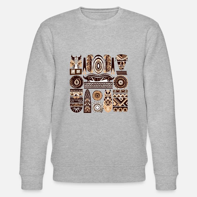 Afrikanische Folklore - Stanley/Stella Unisex Bio-Sweatshirt CHANGER  - Grau meliert