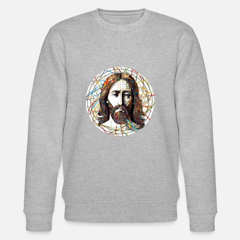 Dessin de Jésus-Christ - Sweat bio CHANGER Stanley/Stella Unisexe - gris chiné