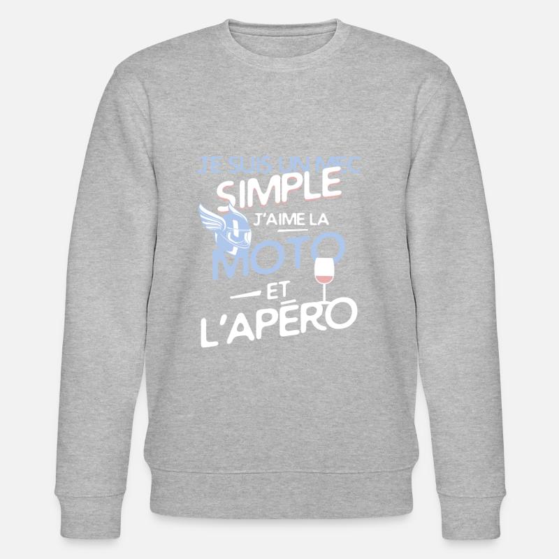 Motard - un mec simple - Sweat bio CHANGER Stanley/Stella Unisexe - gris chiné