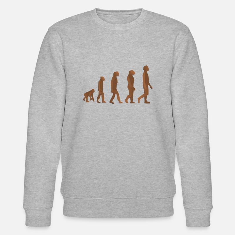 neanderthal cave man caveman steinzeit2 - Stanley/Stella CHANGER Unisex Organic Sweatshirt - heather grey