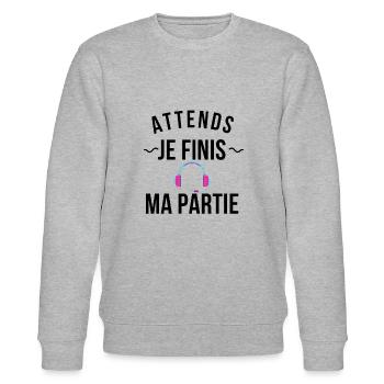 Attends Je Finis ma Partie - Sweat bio CHANGER Stanley/Stella Unisexe - gris chiné - Devant - Nik (191cm) & Marisol (170cm)
