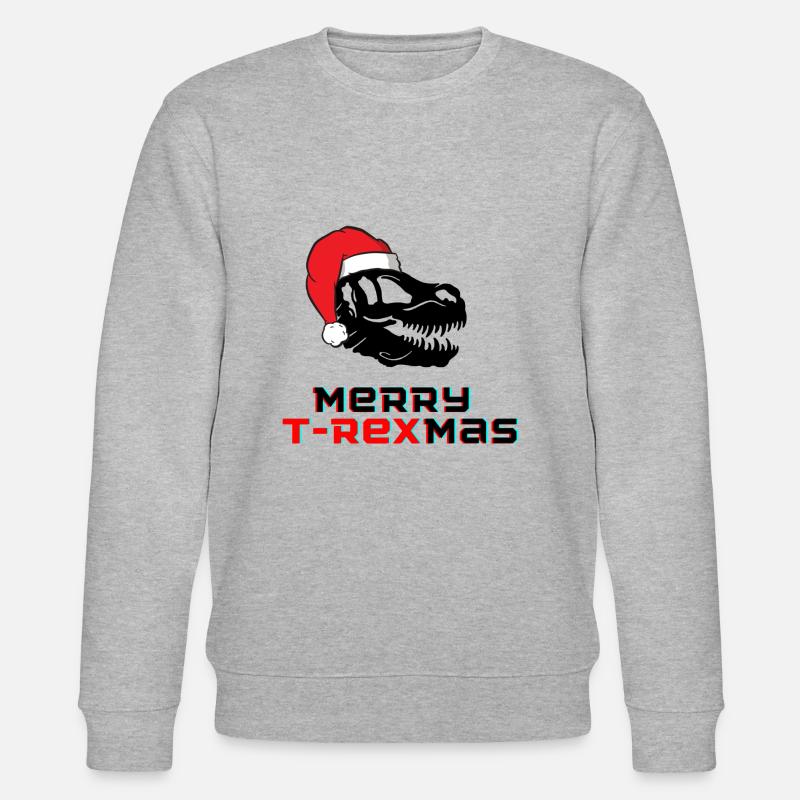 Merry T-Rexmas - Stanley/Stella Unisex Bio-Sweatshirt CHANGER  - Grau meliert
