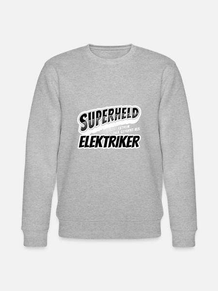 Superheld, clever getarnt als Elektriker - Stanley/Stella Unisex Bio-Sweatshirt CHANGER - Grau meliert