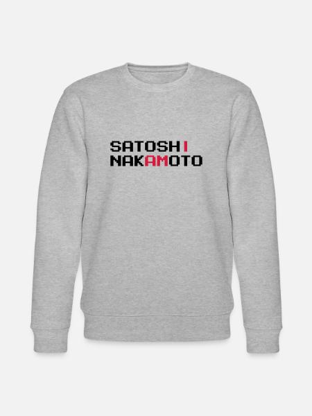 I AM SATOSHI NAKAMOTO - Stanley/Stella CHANGER Unisex Organic Sweatshirt - heather grey