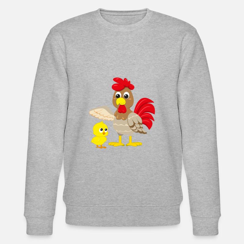 Poulet avec des poussins - Sweat bio CHANGER Stanley/Stella Unisexe - gris chiné