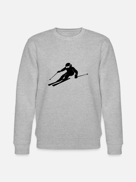 Winter - Skifahrer Carving - Stanley/Stella Unisex Bio-Sweatshirt CHANGER  - Grau meliert