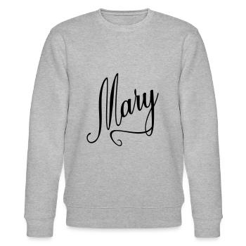 Mary Maria Surname First name - Stanley/Stella CHANGER Unisex Organic Sweatshirt - heather grey - Front - Nik (191cm) & Marisol (170cm)