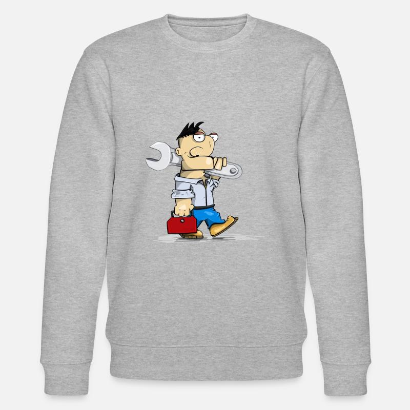Technician with wrench - Stanley/Stella CHANGER Unisex Organic Sweatshirt - heather grey