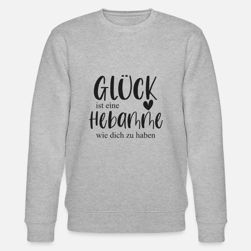 Glück Hebamme Danke Geschenk - Stanley/Stella Unisex Bio-Sweatshirt CHANGER  - Grau meliert
