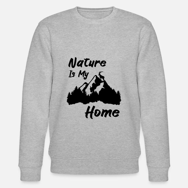 Berge, Wald und Steinbock - Stanley/Stella Unisex Bio-Sweatshirt CHANGER  - Grau meliert