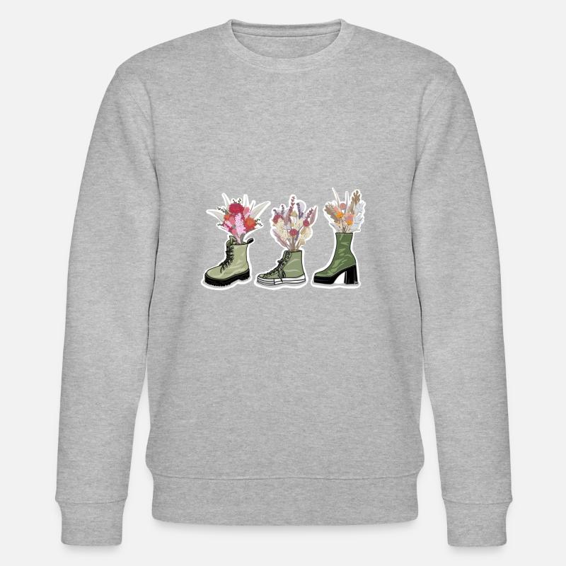 Schuhe mit Blumen - Stanley/Stella Unisex Bio-Sweatshirt CHANGER  - Grau meliert