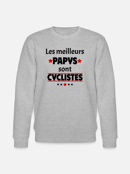 Les meilleurs papys sont cyclistes, cadeau noël - Sweat bio CHANGER Stanley/Stella Unisexe - gris chiné