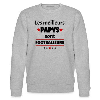 Les meilleurs papys sont footballeurs, cadeau noël - Sweat bio CHANGER Stanley/Stella Unisexe - gris chiné - Devant - Nik (191cm) & Marisol (170cm)
