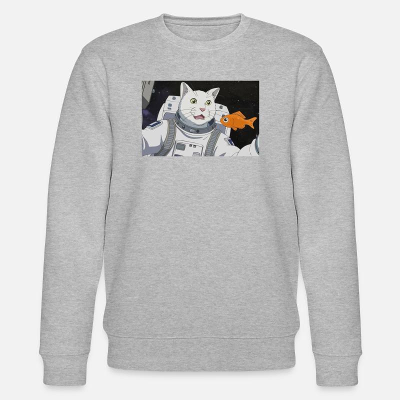 WELTRAUM KATZE - Stanley/Stella Unisex Bio-Sweatshirt CHANGER  - Grau meliert