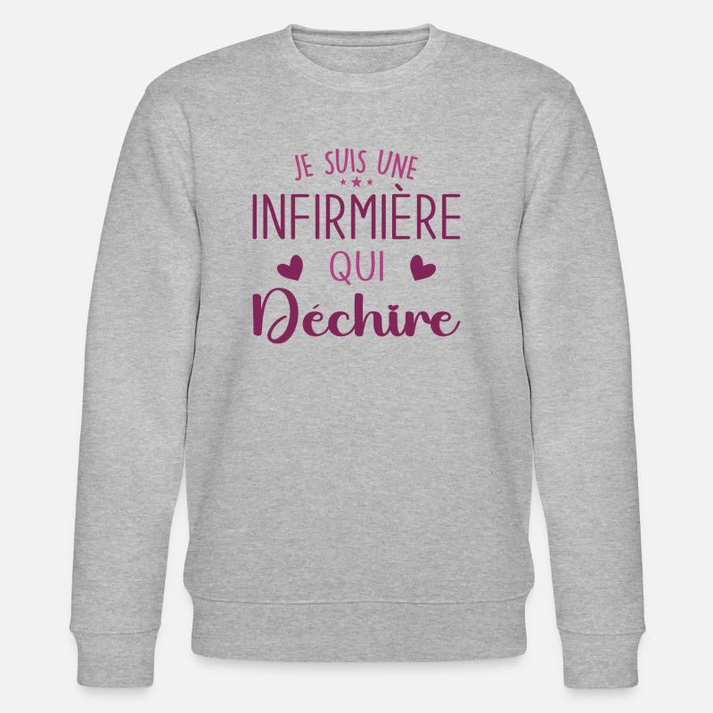 I'm a nurse who rocks - Stanley/Stella CHANGER Unisex Organic Sweatshirt - heather grey