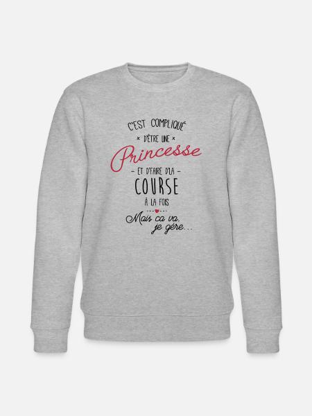 Princesse et Course - Sweat bio CHANGER Stanley/Stella Unisexe - gris chiné