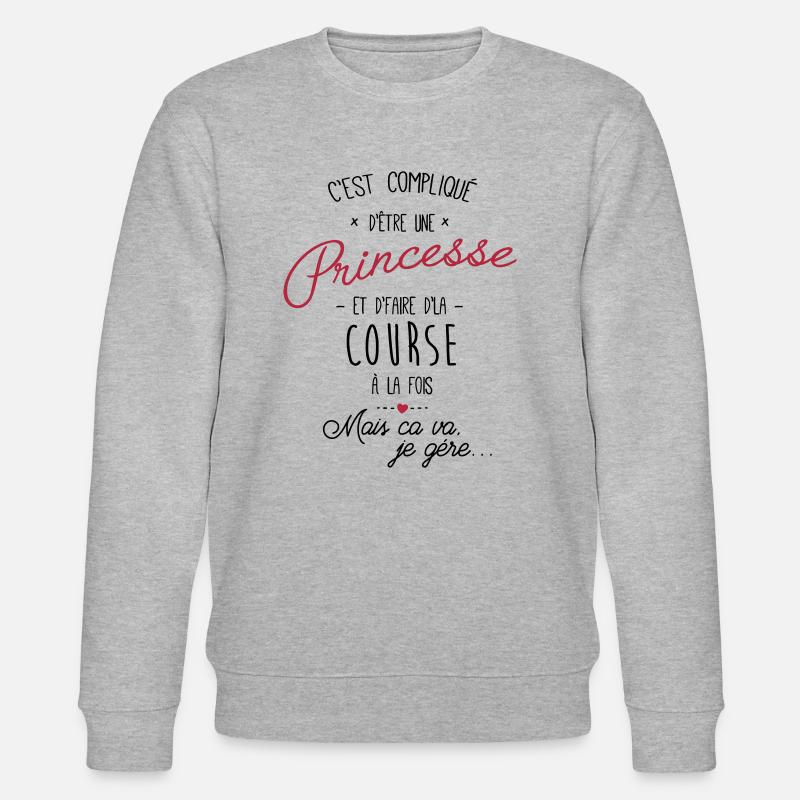 Princesse et Course - Sweat bio CHANGER Stanley/Stella Unisexe - gris chiné