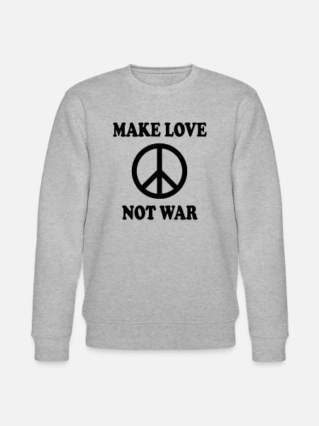 Make love not war - Sweat bio CHANGER Stanley/Stella Unisexe - gris chiné
