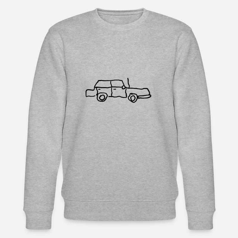 Von Hand gezeichnetes Auto. Super Geschenkidee - Stanley/Stella økologisk unisex-sweatshirt CHANGER  - grå meleret