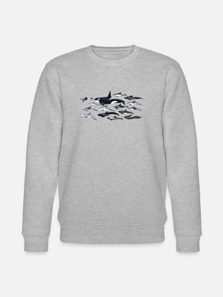 Dolphins - Dolphins - Dauphins - Delphinidae - Stanley/Stella CHANGER Unisex Organic Sweatshirt - heather grey