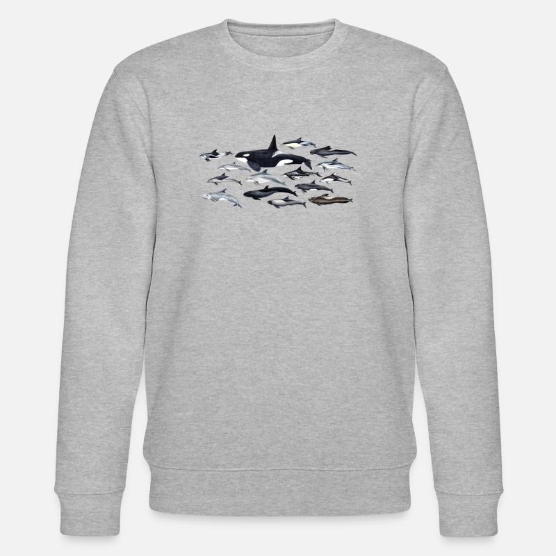 Dolphins - Dolphins - Dauphins - Delphinidae - Stanley/Stella CHANGER Unisex Organic Sweatshirt - heather grey