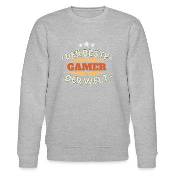 Der Beste Gamer der Welt - Stanley/Stella Unisex Bio-Sweatshirt CHANGER  - Grau meliert - Vorne - Nik (191cm) & Marisol (170cm)