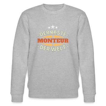Der Beste Monteur der Welt - Stanley/Stella Unisex Bio-Sweatshirt CHANGER  - Grau meliert - Vorne - Nik (191cm) & Marisol (170cm)