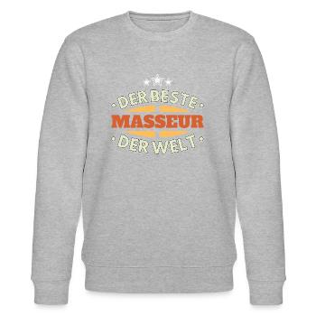 Der Beste Masseur der Welt - Stanley/Stella Unisex Bio-Sweatshirt CHANGER  - Grau meliert - Vorne - Nik (191cm) & Marisol (170cm)