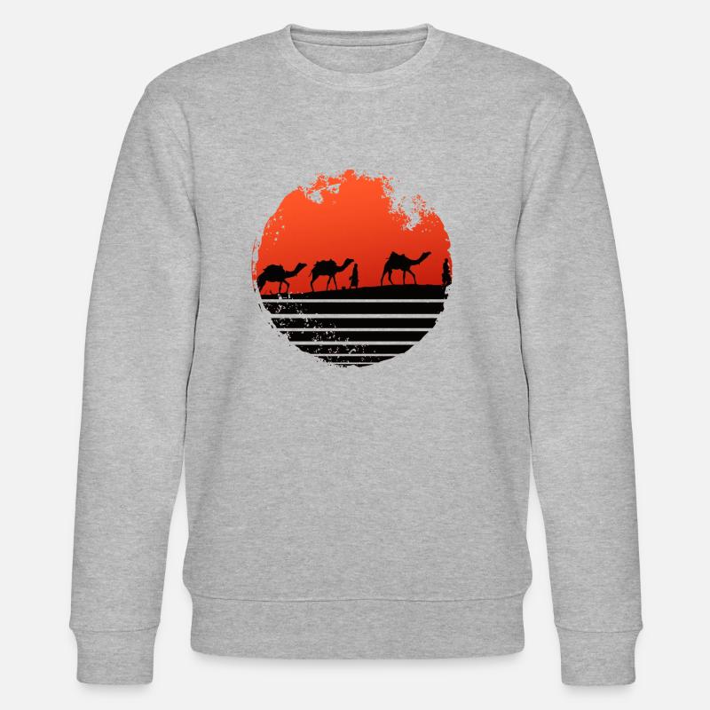 Kamele in der Wüste - Stanley/Stella Unisex Bio-Sweatshirt CHANGER  - Grau meliert